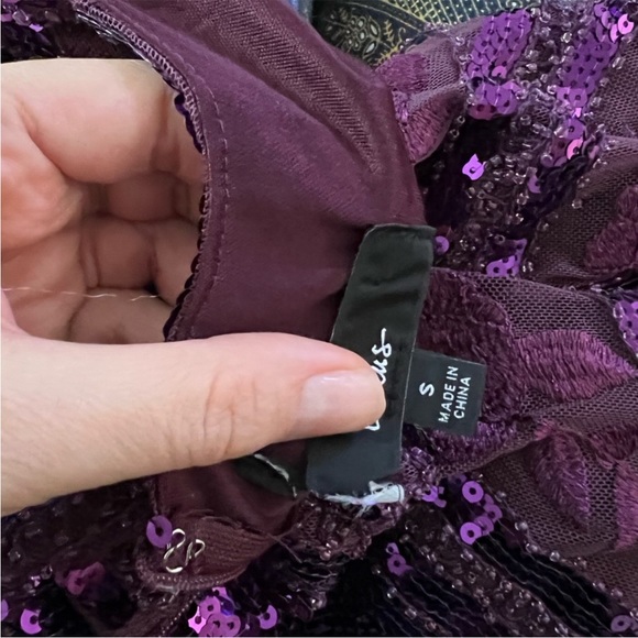 Plum Purple Art Deco Sequins Bodycon Dress 🌿 - Picture 10 of 11